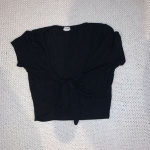 Black, tie Garage crop top